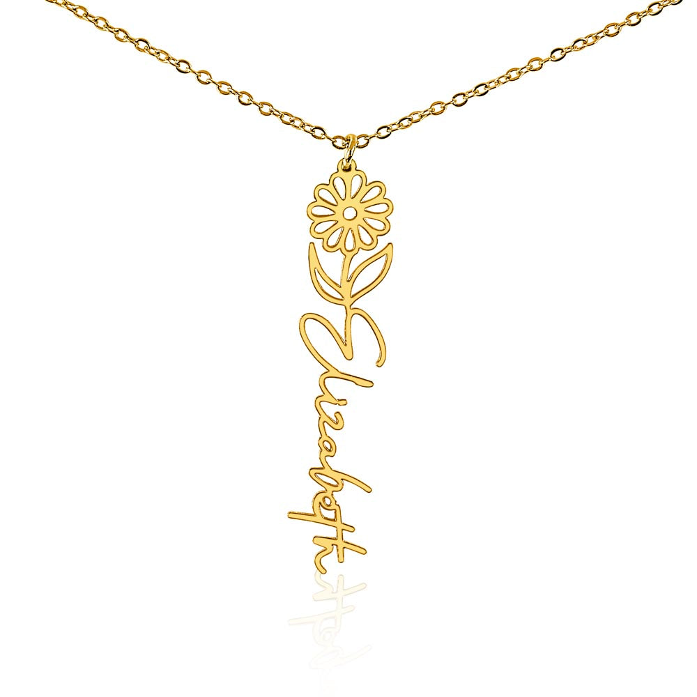 Flower Name Necklace (No Message Card)