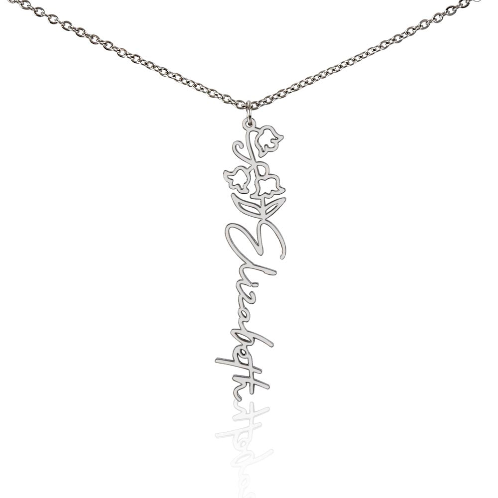 Flower Name Necklace (No Message Card)