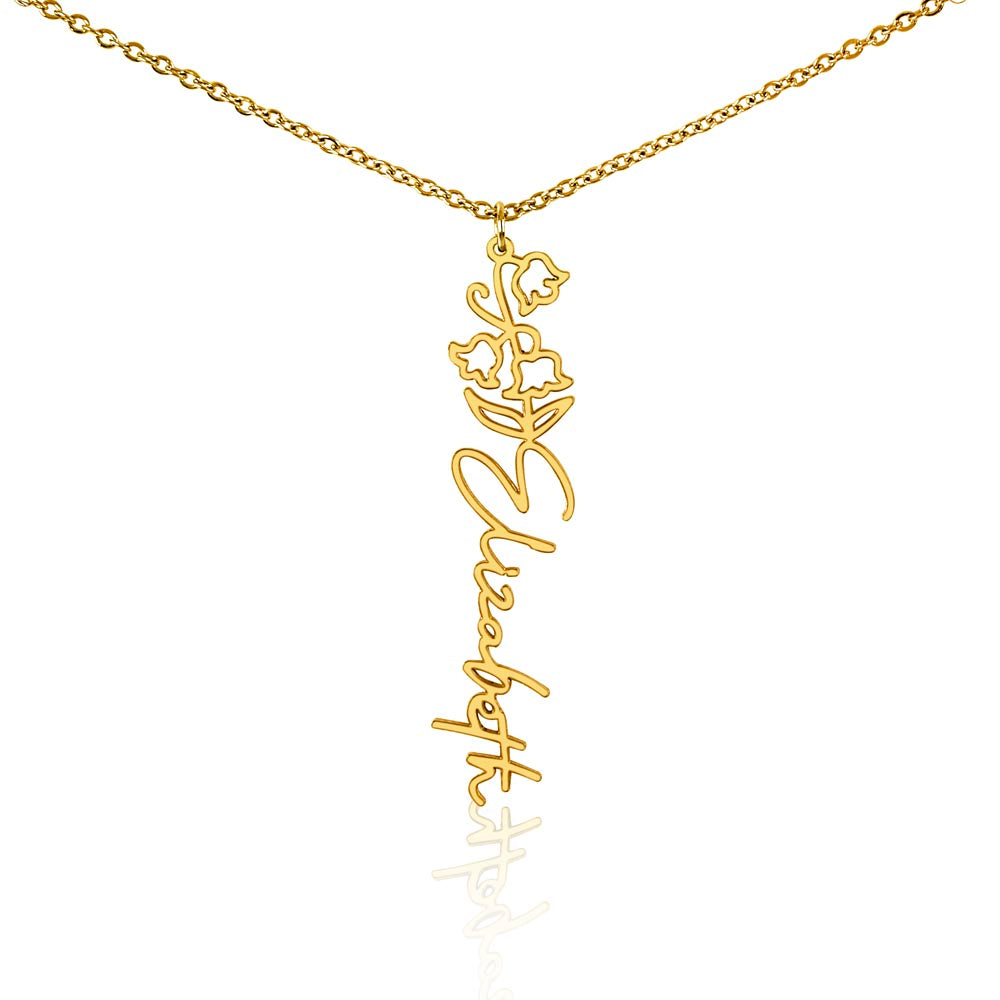 Flower Name Necklace (No Message Card)