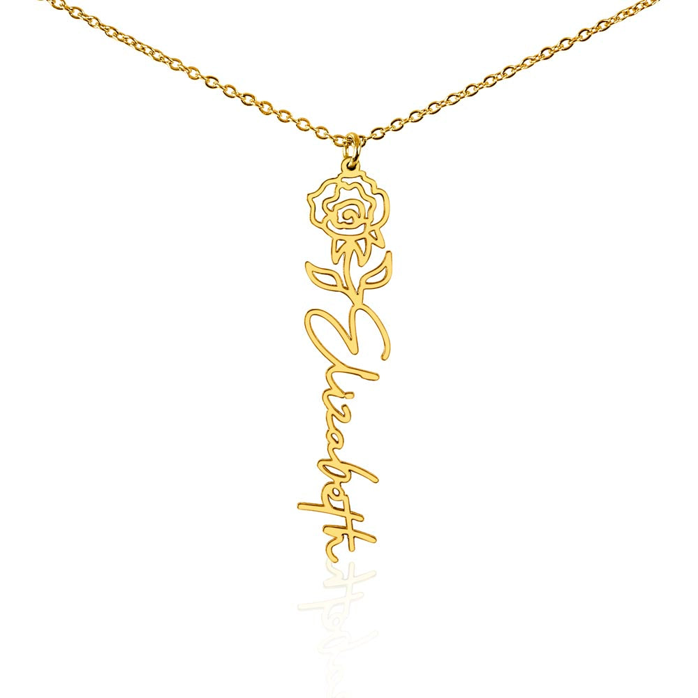 Flower Name Necklace (No Message Card)