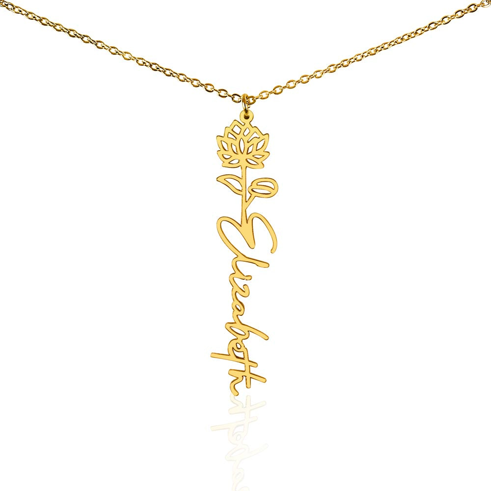 Flower Name Necklace (No Message Card)