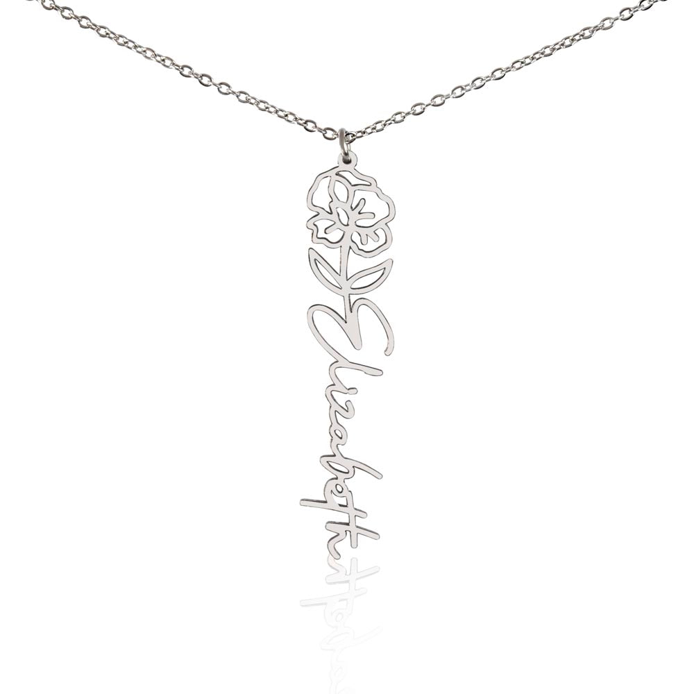 Flower Name Necklace (No Message Card)