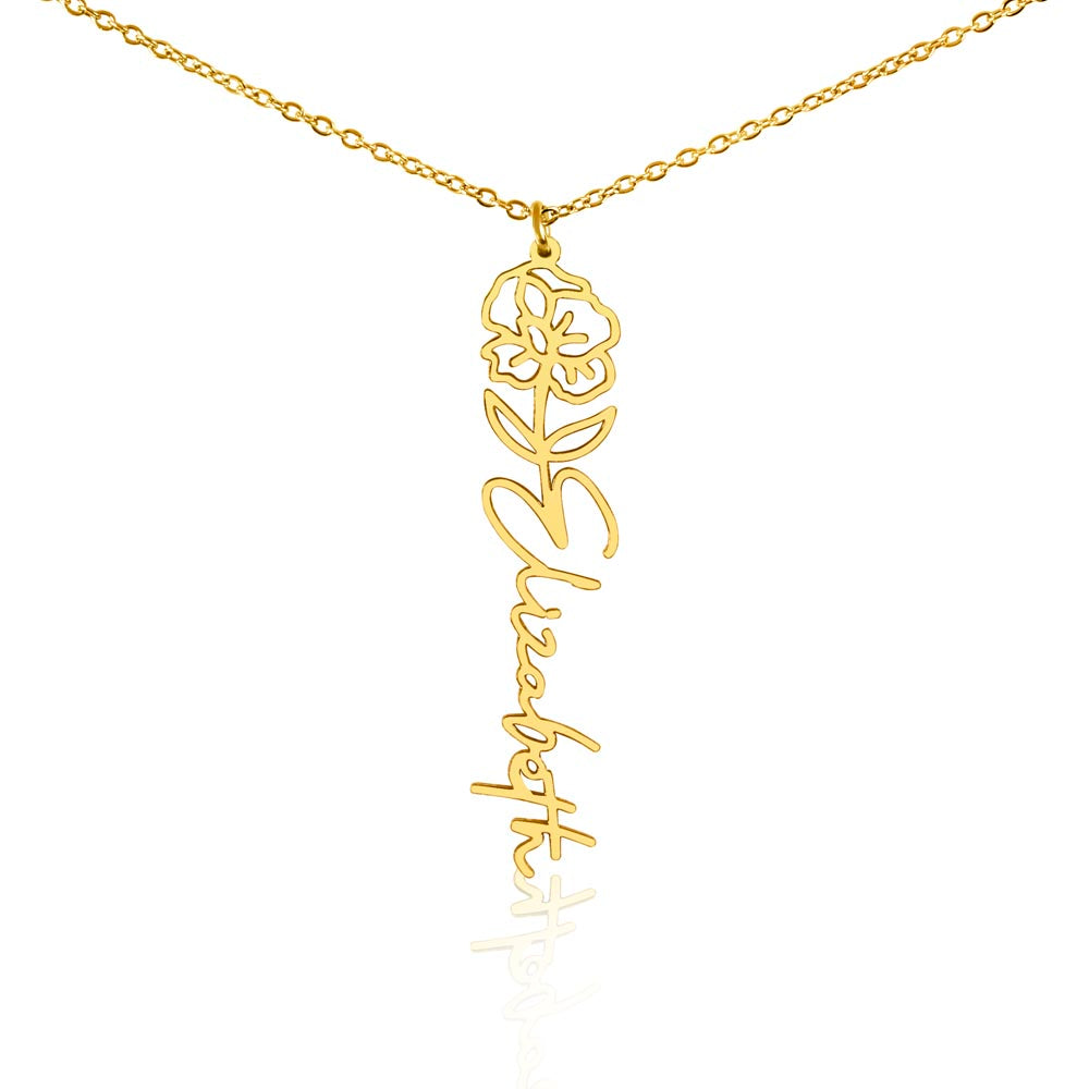 Flower Name Necklace (No Message Card)