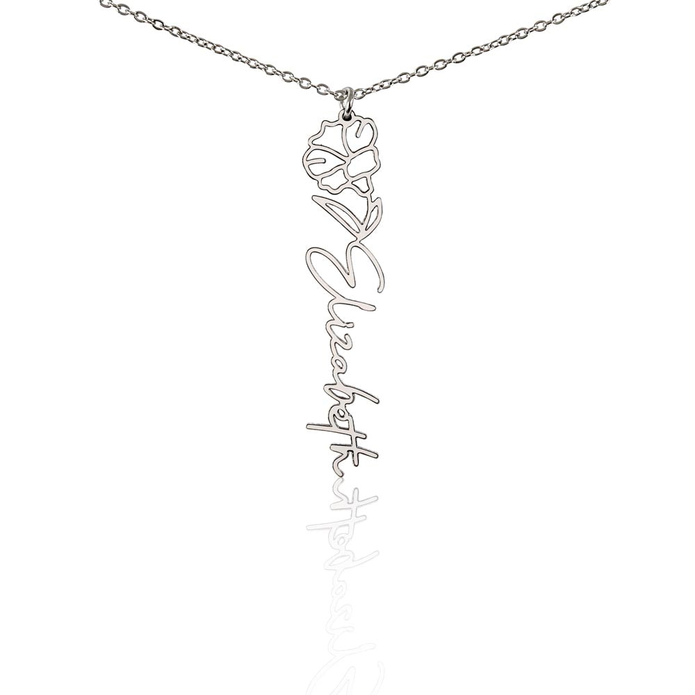 Flower Name Necklace (No Message Card)