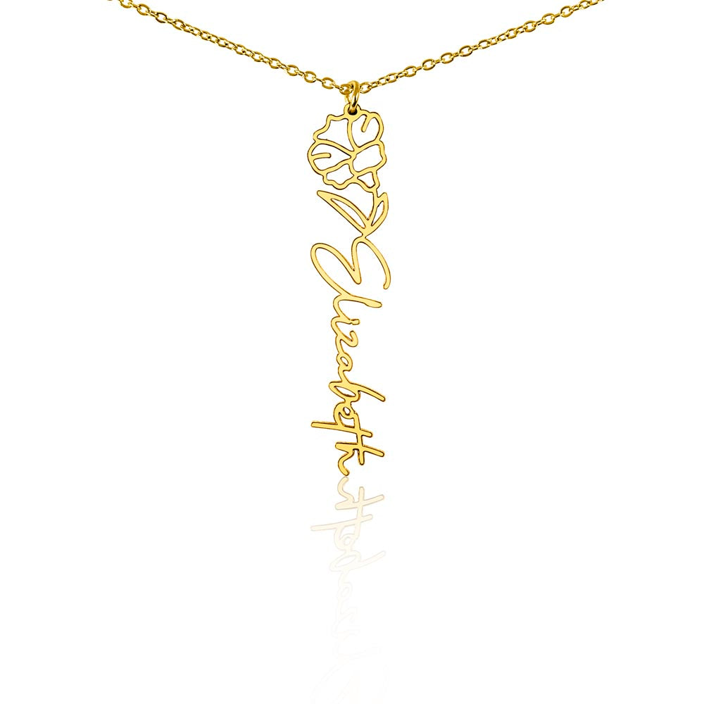 Flower Name Necklace (No Message Card)