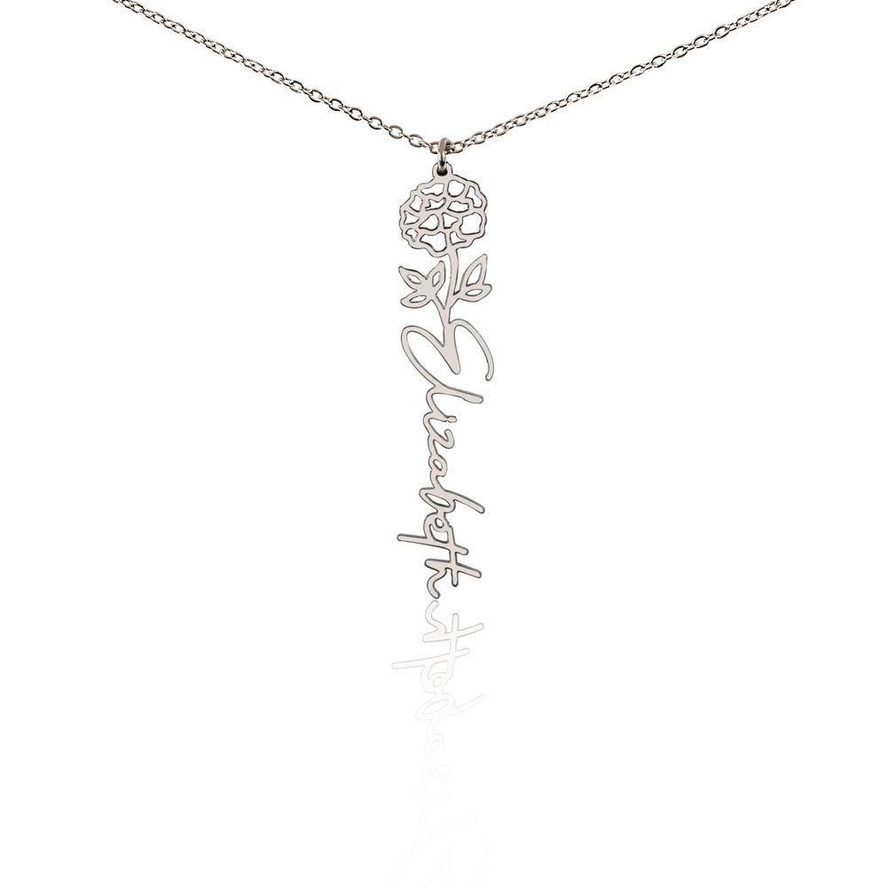 Flower Name Necklace (No Message Card)