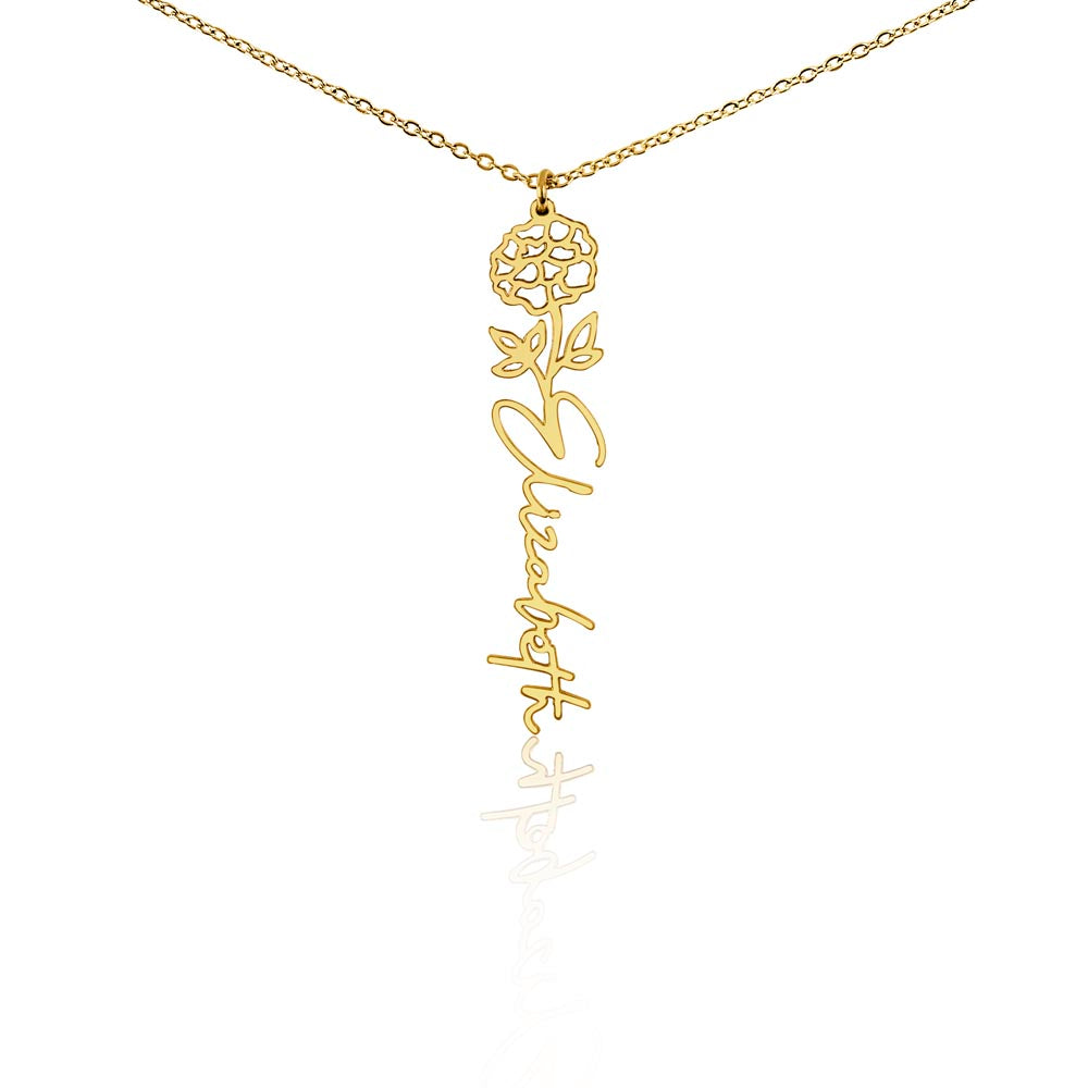Flower Name Necklace (No Message Card)