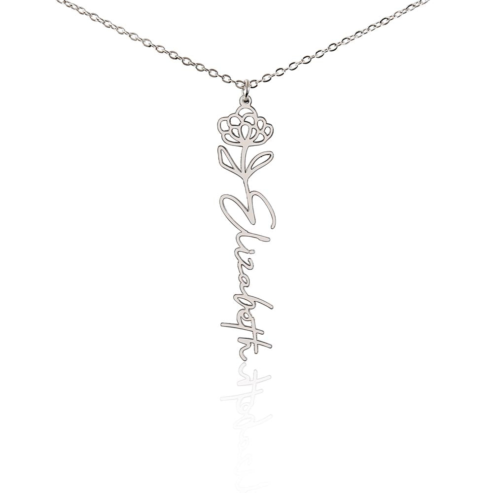 Flower Name Necklace (No Message Card)