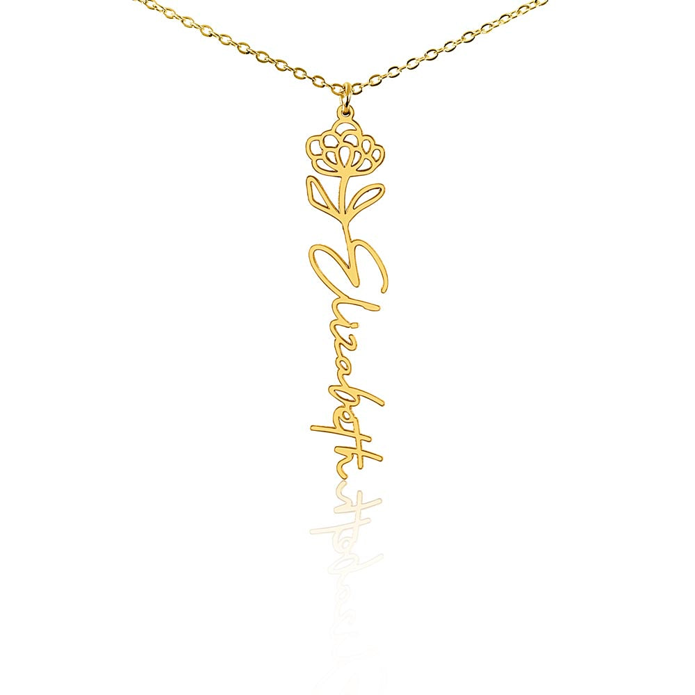 Flower Name Necklace (No Message Card)