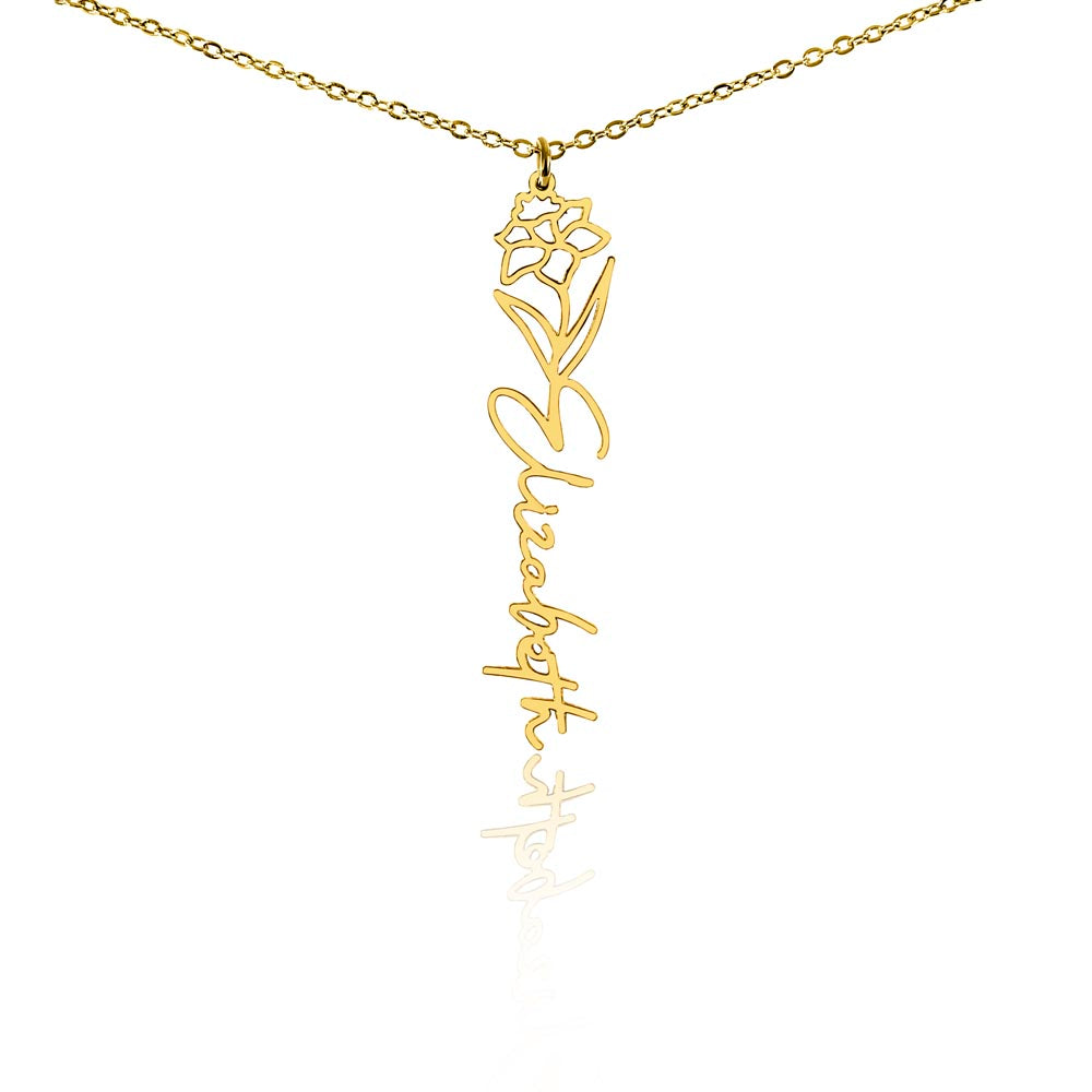 Flower Name Necklace (No Message Card)