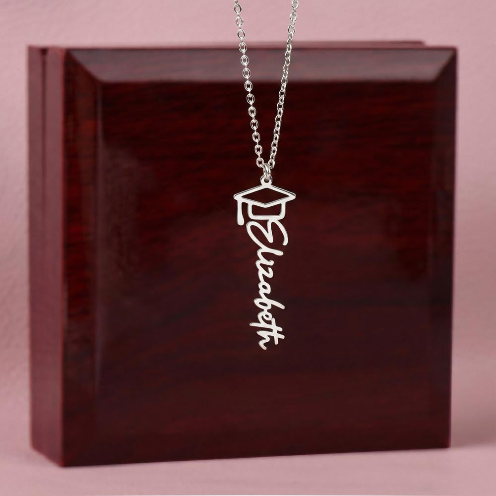 Graduation Cap Name Necklace For Her