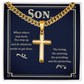 Son's Artisan Cross with Cuban Link Chain