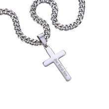 Load image into Gallery viewer, Dad's Personalized Cross with Cuban Link Chain