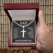 Load image into Gallery viewer, Dad's Personalized Cross with Cuban Link Chain