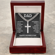 Load image into Gallery viewer, Dad's Personalized Cross with Cuban Link Chain