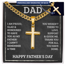 Load image into Gallery viewer, Dad's Personalized Cross with Cuban Link Chain
