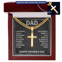Load image into Gallery viewer, Dad's Personalized Cross with Cuban Link Chain