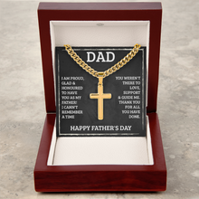 Load image into Gallery viewer, Dad's Personalized Cross with Cuban Link Chain