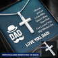 Personalized Cross Necklace with Snake Chain-For Dad