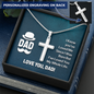 Personalized Cross Necklace with Snake Chain-For Dad