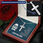 Personalized Cross Necklace with Snake Chain-For Dad
