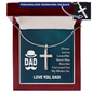 Personalized Cross Necklace with Snake Chain-For Dad