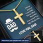 Personalized Cross Necklace with Snake Chain-For Dad