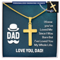 Personalized Cross Necklace with Snake Chain-For Dad