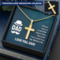 Personalized Cross Necklace with Snake Chain-For Dad