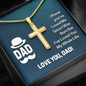 Personalized Cross Necklace with Snake Chain-For Dad