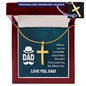 Personalized Cross Necklace with Snake Chain-For Dad