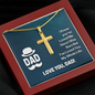 Personalized Cross Necklace with Snake Chain-For Dad