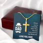 Personalized Cross Necklace with Snake Chain-For Dad