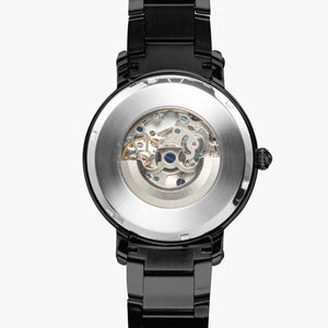 Blue Fire Cross  Steel Strap Automatic Watch