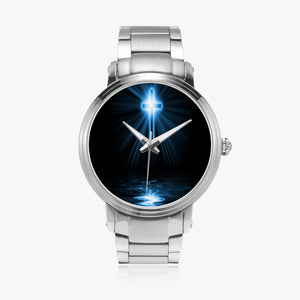 Blue Fire Cross  Steel Strap Automatic Watch