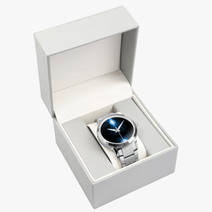 Blue Fire Cross  Steel Strap Automatic Watch