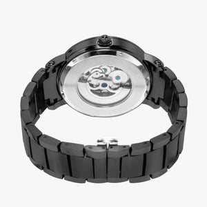 Blue Fire Cross  Steel Strap Automatic Watch