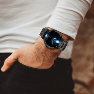 Blue Fire Cross  Steel Strap Automatic Watch