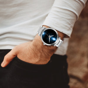 Blue Fire Cross  Steel Strap Automatic Watch