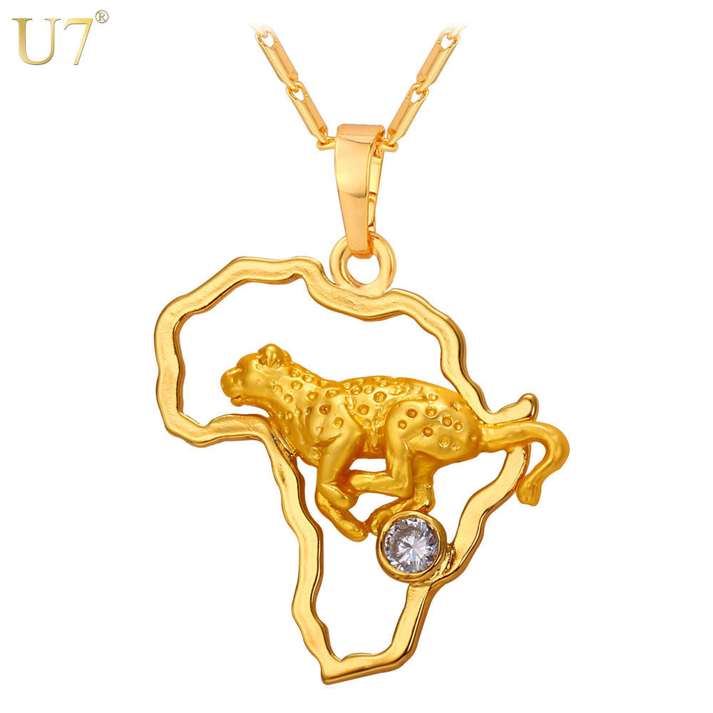 U7 African Jewelry leopard Necklace & Pendant for Men