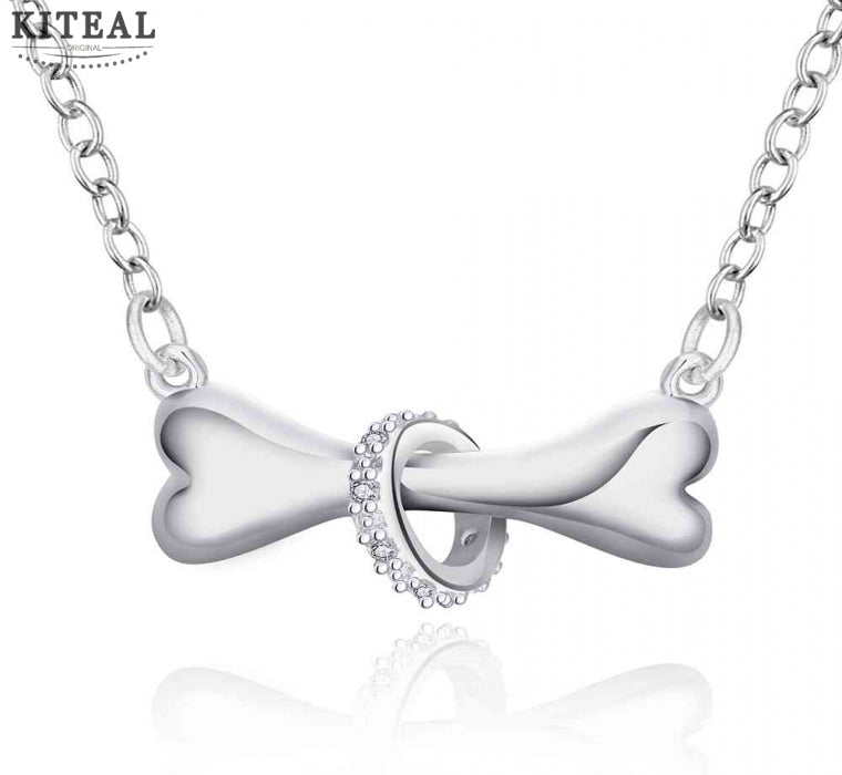 Silver  Dog Bone Pendant necklace